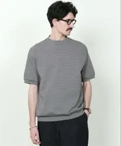 新品未使用A VONTADE ボーダーモックネック 半袖Tシャツのサムネイル