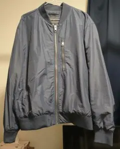 【H&M】MA-1 ジャンパー　サイズL　青のサムネイル