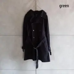 【green】 現HYKE リネン混 黒 トレンチコート　日本製 X1926