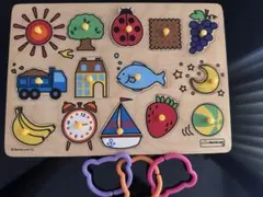 ボーネルンド 木製 ペグパズル 知育玩具　ベネッセ おまけつきのサムネイル