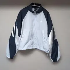 adidas ナイロンジャケット ネイビー ホワイトのサムネイル