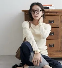 DISCOAT 前後2WAYリブメローロングスリーブ《WEB限定》