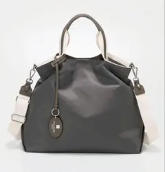 TOPKAPI ストライプハンドルナイロン2wayトートバッグ ダークグレー