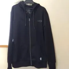 HK WORKS LONDON メンズ ジップアップパーカー 黒 L