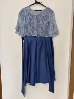 AIMER エメ パーティードレス 9号 ブルー レースボレロ付き