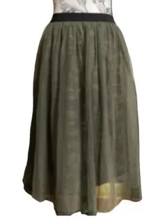 earth music&ecology チュールスカート(中生地迷彩柄)