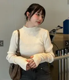 サムホール付きロングスリーブニットトップス[k9206d] S アイボリー