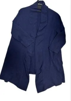 美品＊ネイビー オープンフロントＡラインカーディガン　MLサイズ