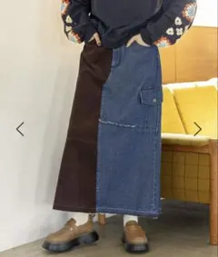 niko and… ニコアンド　リメイク風コンビスカート Lサイズ