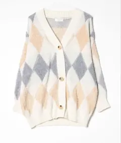 FUN ダイヤモンドパターンカーディガン