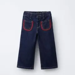 ZARAキッズ　ウェーブトリムポケット付きデニムキュロットパンツ　98cm