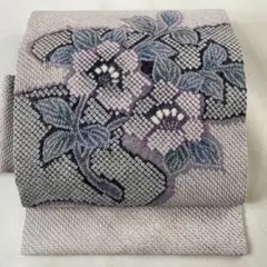 きぬたや九寸名古屋帯絞り美品薄い紫ラベンダー色上品疋田