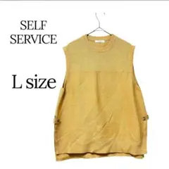 SELF SERVICEノースリーブ ニット ベスト Lサイズマスタードイエローのサムネイル