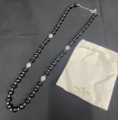 ケイトスペード ロングネックレス 黒ビーズ