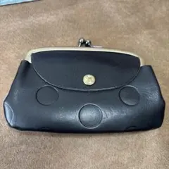 Kami 黒いドット模様がま口コインケース