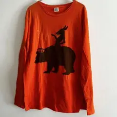 グラニフ　オレンジ　シルエット　ロンT