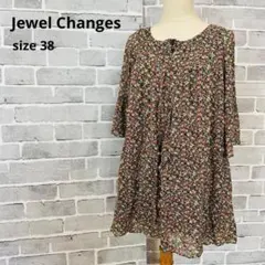 ジュエルチェンジズ 花柄チュニック ブラウス 長袖 size38 C215のサムネイル