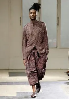 19SS YOHJI YAMAMOTOL24花柄プリント ロングジャケット yohji yamamoto - pour homme | 花柄プリントJ / シルクジャケット