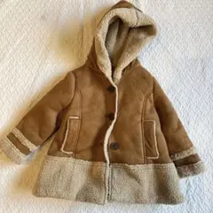プティマイン　フード付きブラウンコート 100cm~
