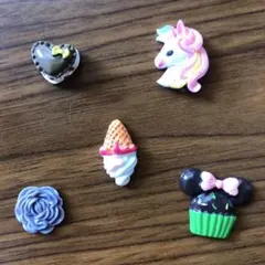 新品 ハンドメイド 材料 デコパーツ スイーツ デコデコ キャラクター 5点