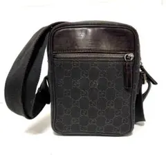 GUCCI グッチ GGキャンバス ミニショルダーバッグ ダークブラウン 中古のサムネイル