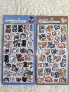 正規品　ボンボンドロップシール　和柄　柴犬　土佐犬　日本犬　2種セット