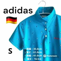 【美品】Adidas Golf ゴルフレディースウェア シャツ ライトブルー S