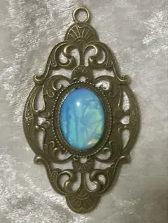 ヴィンテージ ネックレス モルフォ蝶 大振り 菱形 カボッション 290