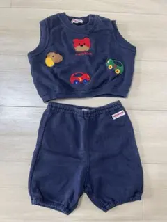 ミキハウス mikiHOUSE ベストとパンツのセットアップ