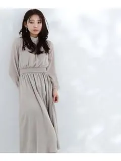 ジャガードシャーリングワンピース NATURAL BEAUTY BASIC