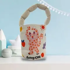 猫柄トートバッグ　バケツ型