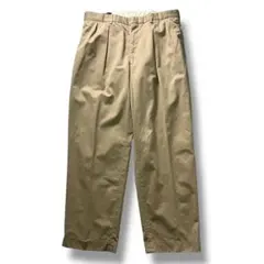 90s 古着 ポロラルフローレン ツータック ポロチノ ワイド W38 ベージュ