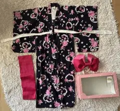 Kuromi おめかし天使シリーズ 浴衣・帯セット　中古品　サンリオ　クロミ Kuromi おめかし天使シリーズ 浴衣・帯セット 中古品 サンリオ クロミ