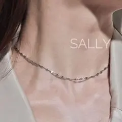 再販【シルバー】ステンレス　シンプルなペタルチェーン　ネックレス