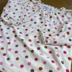 美品 ミキハウス Miki house クリーム色 ドット柄 長袖トップス 90