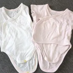 ベビー肌着 60cm ホワイト ピンク 2枚セット
