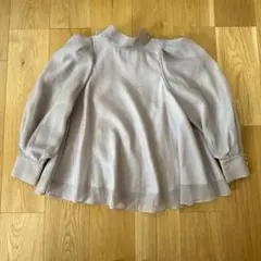 SNIDEL ラッフルリボンオーガンジーブラウス ライトグレー - メルカリ