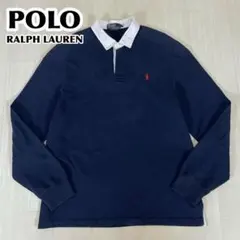 ☆ユウコ様☆ポロバイ 刺繍ポニー 長袖ラガー ショルダー エルボーパッド 濃紺