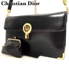 専用クリスチャンディオール がま口 ショルダーバッグ ターンロック 黒色
