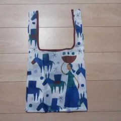 KALDI 折りたたみエコバッグ 青