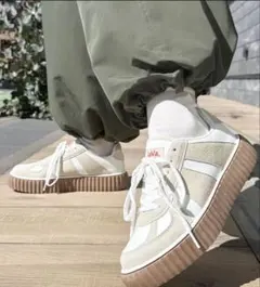 Java厚底スニーカー ホワイト/ベージュ