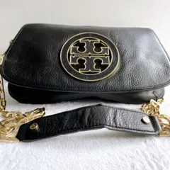 トリーバーチ レザー チェーンショルダー バッグ 黒 デイリー使いにも◎