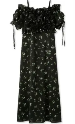 スナイデル　ボリュームラッフルフリルプリント　ワンピース