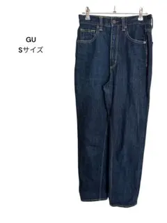 GU ジーユー ハイウエストストレートジーンズ ダークブルー　Sサイズ