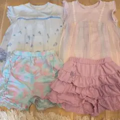 女の子用　半袖シャツとショートパンツ４枚セット　サイズ120