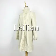 Leilian カシミヤ混 ツイードコート ラム毛皮のサムネイル