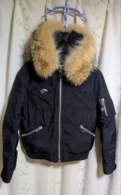 RalphLaurenラルフローレンリアルファーフード付きダウンジャケットN2B