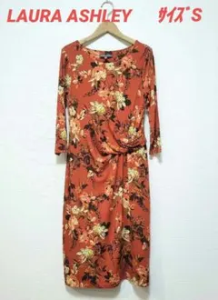 LAURA ASHLEY☆サイズS☆フラワープリント☆ドレープワンピース