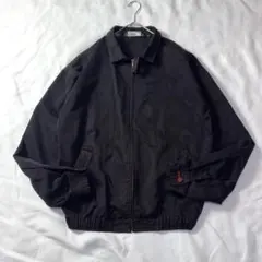 80s ポロラルフローレン ハリントン スイングトップ 紺ポニー刺繍 黒 2XL