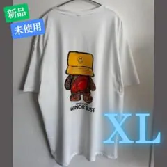ニコちゃん イラスト Tシャツ オーバーサイズ メンズ ホワイト